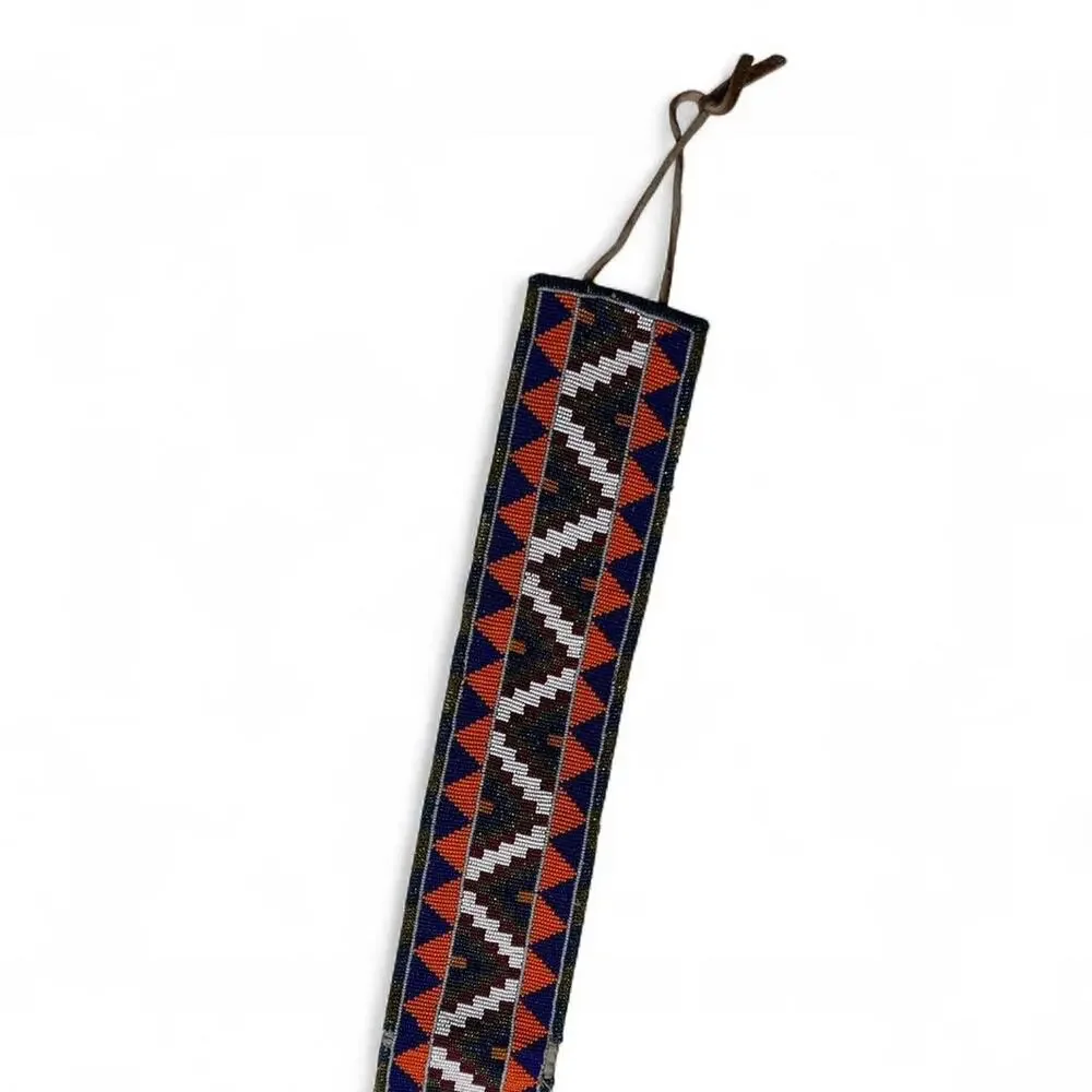 Handmade in USA Native American Geometric Beaded Pattern Belt Sash 35”